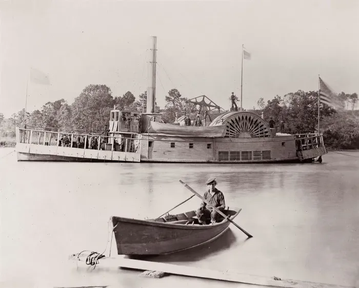Framed Print : [U. S. Gunboat]. Brady album, p. 161, 1861-65. Creator: Tim O Sullivan