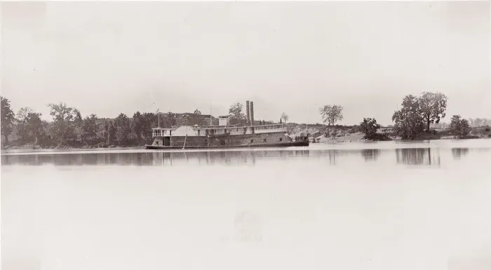 Framed Print : U. S. Gunboat at Kingston Gap, 1861-65. Creator: Unknown Framed Print : U. S. Gunboat at Kingston Gap, 1861-65. Creator: Unknown