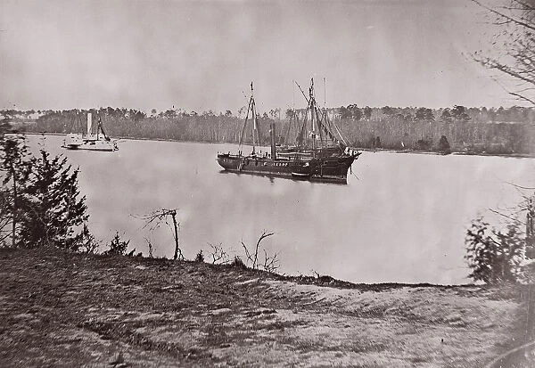 U. S. Gunboat Mendota, James River, 1861-65. Creator: Unknown