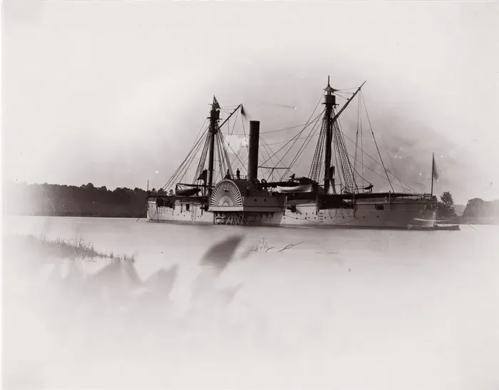 Framed Print : U. S. Gunboat Mendota, James River, 1861-65. Creator: Unknown Framed Print : U. S. Gunboat Mendota, James River, 1861-65. Creator: Unknown