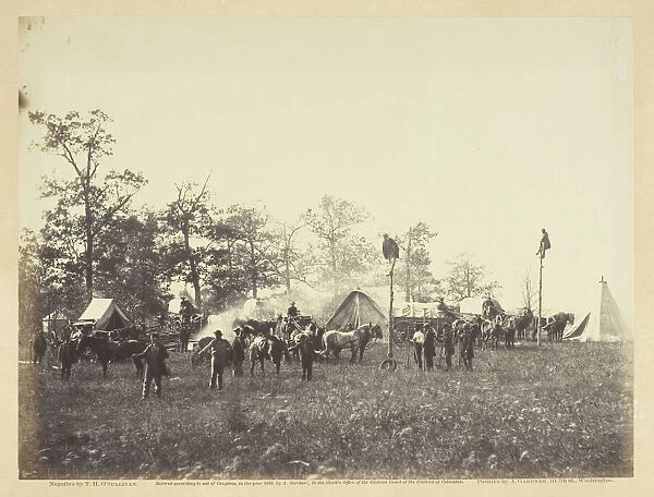 U. S. Military Telegraph Construction Corps, April 1864. Creator: Alexander Gardner