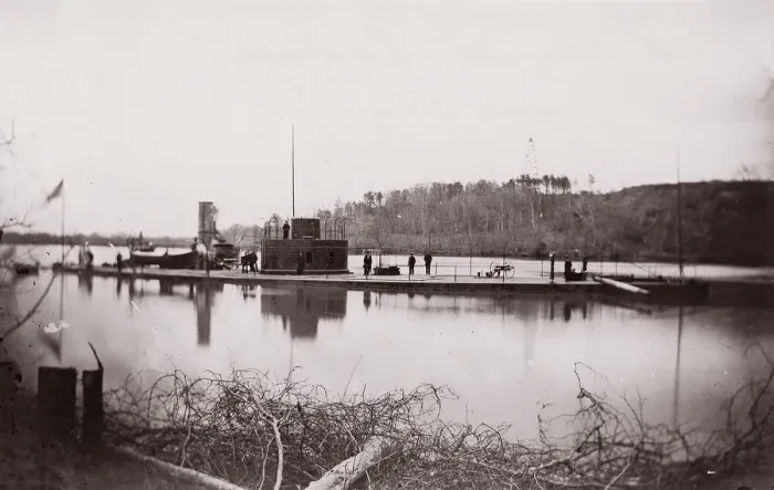 Framed Print : U. S. Monitor Lehigh, James River, 1861-65. Creator: Unknown Framed Print : U. S. Monitor Lehigh, James River, 1861-65. Creator: Unknown