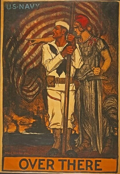 U. S. Navy Recruitment Poster Over There, 1917