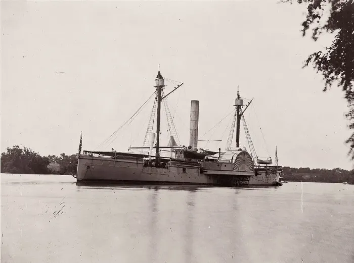 Framed Print : U. S. Ship Mendota, James River, 1861-65. Creator: Unknown Framed Print : U. S. Ship Mendota, James River, 1861-65. Creator: Unknown