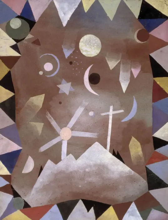 Framed Print : Uber Bergeshohe (Above Mountain Summit), 1917. Creator: Klee, Paul (1879-1940)