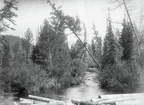 Udungui trade route: Udunga River, end of 19th century. Creator: Nikolai Apollonovich Charushin