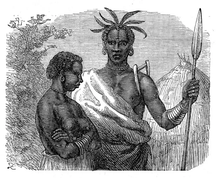 Framed Print : Ugogo man and woman, 1872. Creator: Unknown Framed Print : Ugogo man and woman, 1872. Creator: Unknown