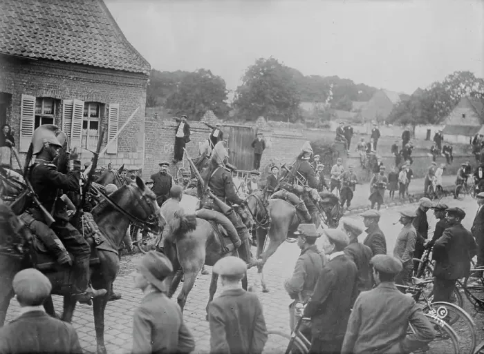 Framed Print : Uhlan prisoners near Douai, between c1914 and c1915. Creator: Bain News Service Framed Print : Uhlan prisoners near Douai, between c1914 and c1915. Creator: Bain News Service