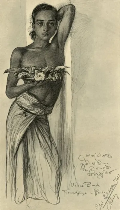 Framed Print : Ukku Banda, young man at a temple, Kandy, Ceylon, 1898. Creator: Christian Wilhelm Allers Framed Print : Ukku Banda, young man at a temple, Kandy, Ceylon, 1898. Creator: Christian Wilhelm Allers