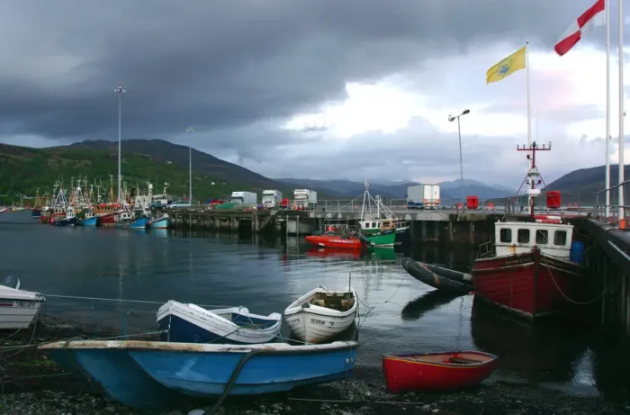 Framed Print : Ullapool harbour on a stormy evening, Highland, Scotland Framed Print : Ullapool harbour on a stormy evening, Highland, Scotland