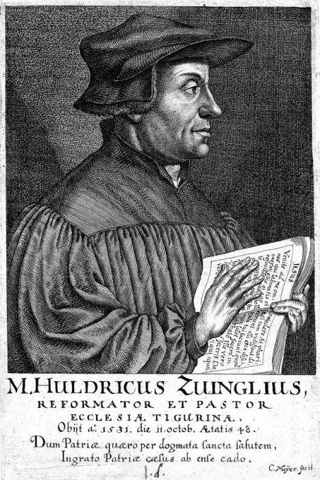 Framed Print : Ulrich Zwingli, Swiss Reformation divine, c1530 (1650). Artist: Conrad Meyer Framed Print : Ulrich Zwingli, Swiss Reformation divine, c1530 (1650). Artist: Conrad Meyer