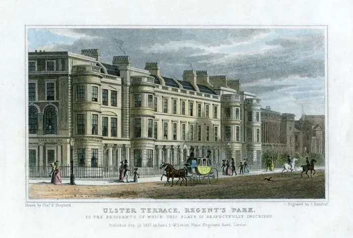 Framed Print : Ulster Terrace, Regents Park, London, 1827. Artist: J Henshall Framed Print : Ulster Terrace, Regents Park, London, 1827. Artist: J Henshall