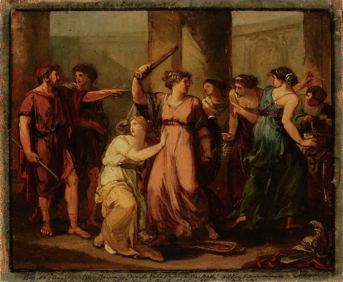 Framed Print : Ulysses discovers Achilles hidden among the daughters of King Lycomedes, 1786-1789. Creator: Angelica Kauffman Framed Print : Ulysses discovers Achilles hidden among the daughters of King Lycomedes, 1786-1789. Creator: Angelica Kauffman