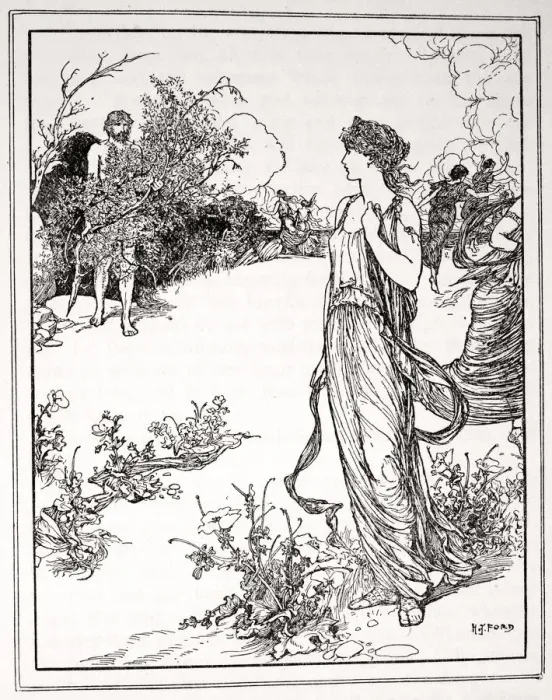 Framed Print : How Ulysses met Nausicaa, 1926. Artist: Henry Justice Ford Framed Print : How Ulysses met Nausicaa, 1926. Artist: Henry Justice Ford