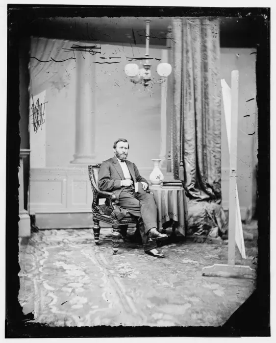 Framed Print : Ulysses S. Grant (seated), between 1865 and 1880. Creator: Unknown Framed Print : Ulysses S. Grant (seated), between 1865 and 1880. Creator: Unknown