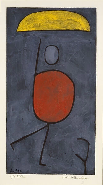 With an umbrella, 1939. Creator: Klee, Paul (1879-1940)
