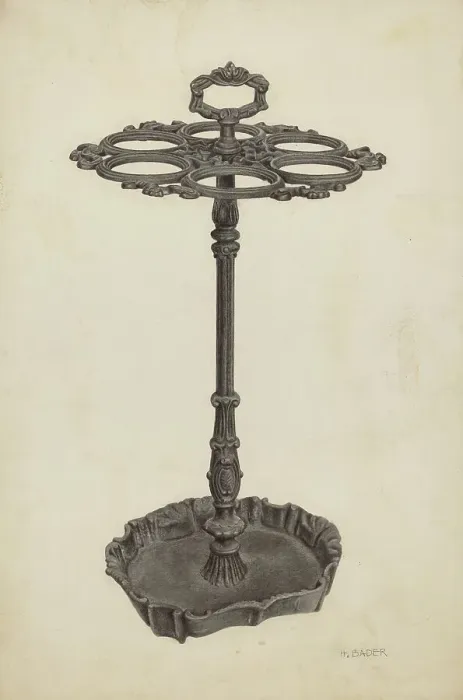 Framed Print : Umbrella Stand, c. 1939. Creator: Herman Bader Framed Print : Umbrella Stand, c. 1939. Creator: Herman Bader