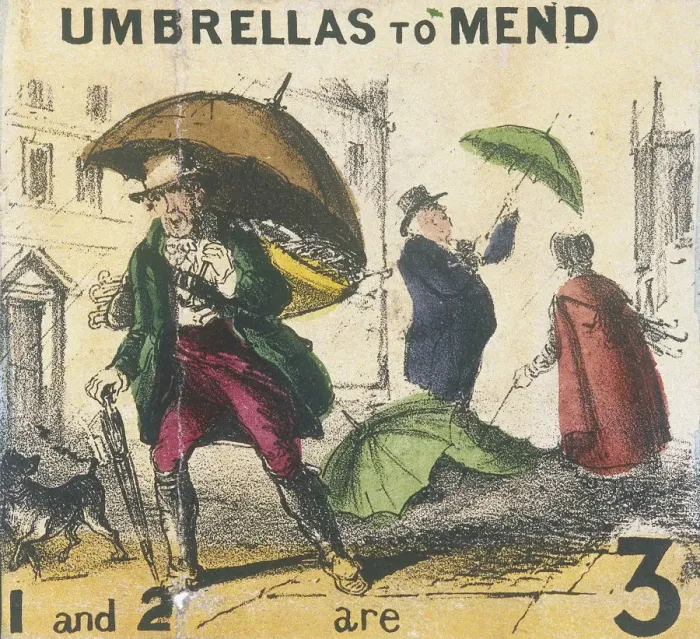 Framed Print : Umbrellas to Mend, Cries of London, c1840. Artist: TH Jones