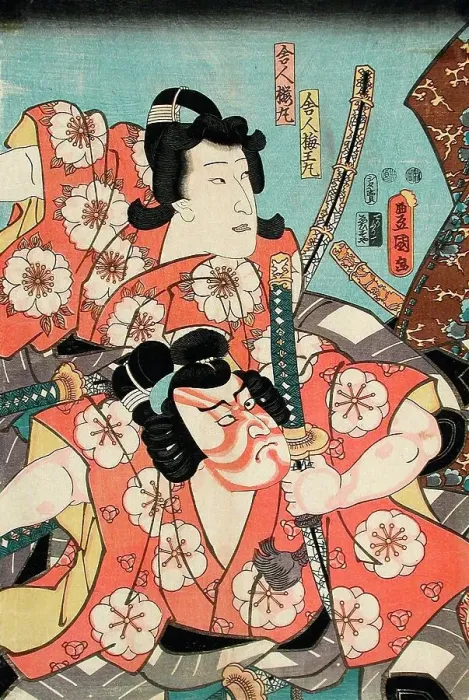 Framed Print : Umeo Maru and Sakura Maru, mid 19th century. Creator: Utagawa Kunisada Framed Print : Umeo Maru and Sakura Maru, mid 19th century. Creator: Utagawa Kunisada