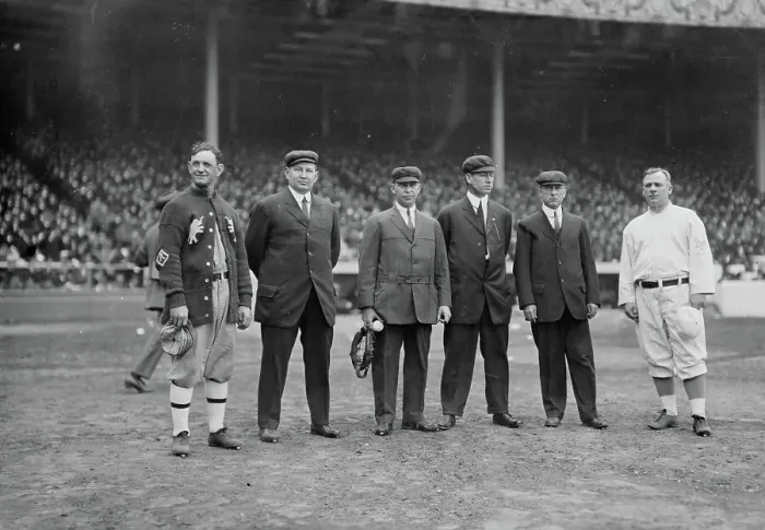Framed Print : Umpires, World Series, 13, 1913. Creator: Bain News Service Framed Print : Umpires, World Series, 13, 1913. Creator: Bain News Service