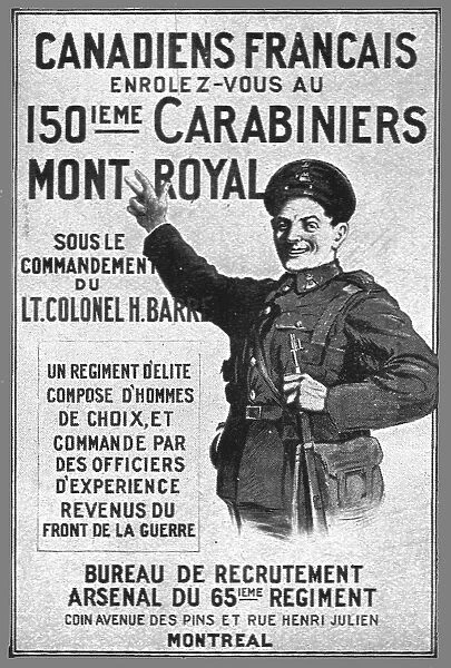 'Un appel aux Canadiens francais, 1914. Creator: Unknown