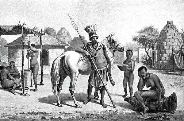 'Un village mongo; L'Ouest Africain, 1914. Creator: Johann Martin Bernatz