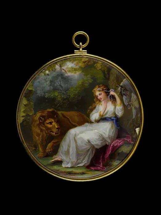 Framed Print : Una and the lion, after Angelica Kauffman, between 1783 and 1800. Creator: English School Framed Print : Una and the lion, after Angelica Kauffman, between 1783 and 1800. Creator: English School