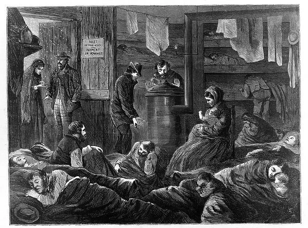 Underground Lodgings for the Poor, Greenwich Street, New York, from Harpers Weekly, pub