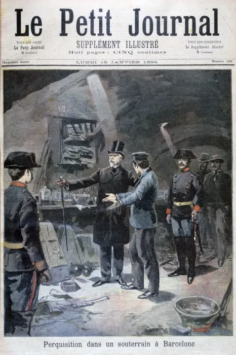 Framed Print : Underground search for anarchists, Barcelona, 1894 Framed Print : Underground search for anarchists, Barcelona, 1894