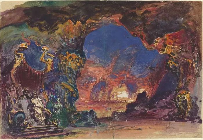 Framed Print : Underworld Scene with a Man and Woman Enthroned and Death Standing Guard. Creator: Robert Caney Framed Print : Underworld Scene with a Man and Woman Enthroned and Death Standing Guard. Creator: Robert Caney