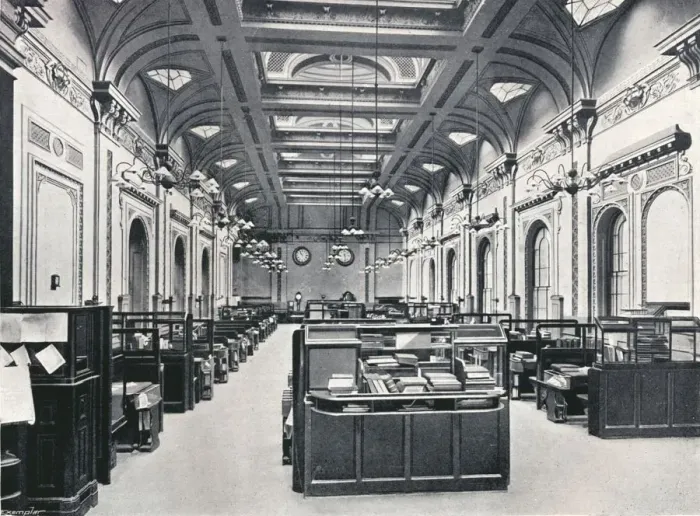 Framed Print : The Underwriters Room at Lloyds, c1903. Artist: AJ Campbell & E Gray Framed Print : The Underwriters Room at Lloyds, c1903. Artist: AJ Campbell & E Gray