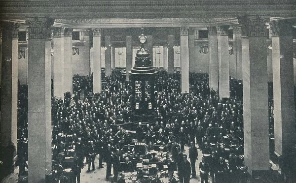 The Underwriting Room at Lloyds, with the Rostrum in the centre, 1936