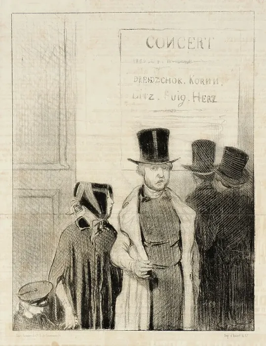 Framed Print : Une Annonce de concert, 1844. Creator: Honore Daumier Framed Print : Une Annonce de concert, 1844. Creator: Honore Daumier