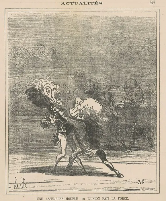 Framed Print : Une assembleé modèle... 19th century. Creator: Honore Daumier Framed Print : Une assembleé modèle... 19th century. Creator: Honore Daumier