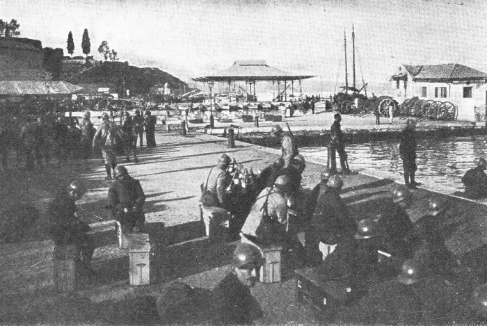 Framed Print : Une base Allemande en Adriatique: L'occupation de Corfou; Le matin du 11 janvier... 1916. Creator: Unknown Framed Print : Une base Allemande en Adriatique: L'occupation de Corfou; Le matin du 11 janvier... 1916. Creator: Unknown
