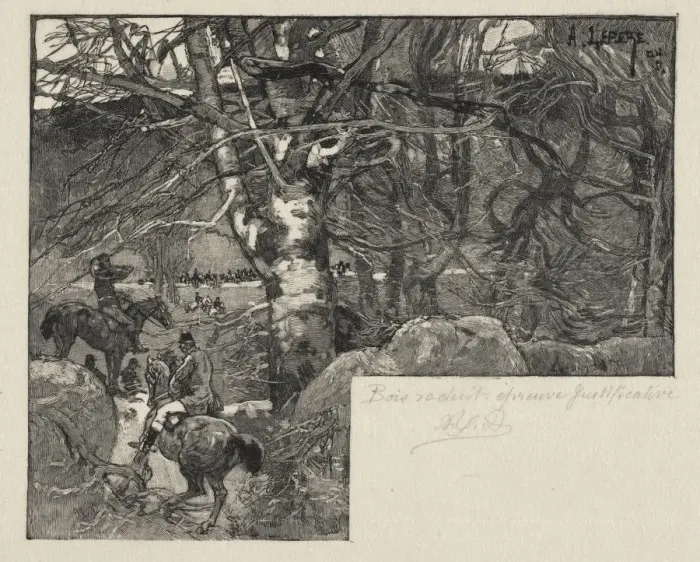 Framed Print : Une Chasse au Mont Gerard. Creator: Auguste Louis Lepere (French, 1849-1918) Framed Print : Une Chasse au Mont Gerard. Creator: Auguste Louis Lepere (French, 1849-1918)