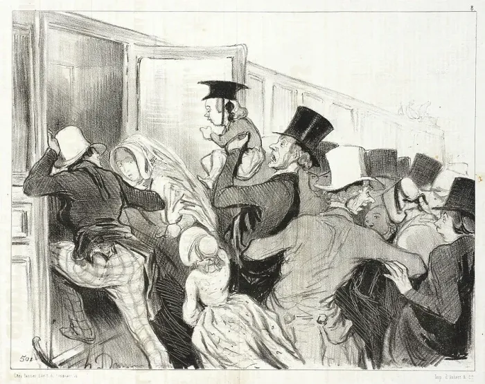 Framed Print : Une Diligence Prise d'Assaut, 1843. Creator: Honore Daumier Framed Print : Une Diligence Prise d'Assaut, 1843. Creator: Honore Daumier