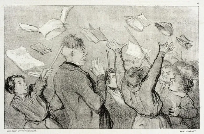 Framed Print : Une Émeute, 1845. Creator: Honore Daumier Framed Print : Une Émeute, 1845. Creator: Honore Daumier
