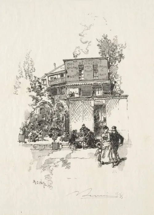 Framed Print : Une Guinguette. Creator: Auguste Louis Lepere (French, 1849-1918) Framed Print : Une Guinguette. Creator: Auguste Louis Lepere (French, 1849-1918)