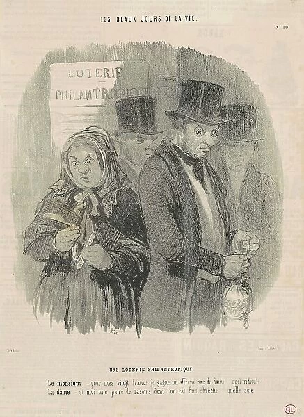 Une loterie philantropique, 19th century. Creator: Honore Daumier