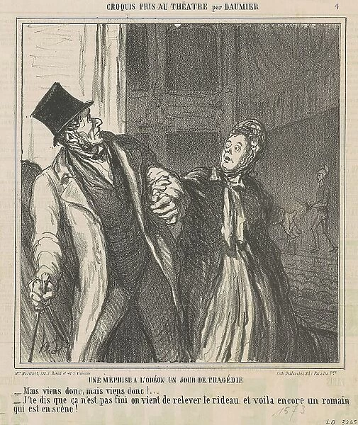 Une méprise a l'odéon... 19th century. Creator: Honore Daumier