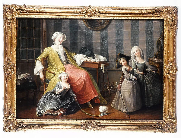 Une mère qui regarde jouer ses enfants, c1750. Creator: Pierre Louis Dumesnil