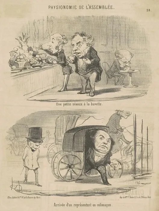 Framed Print : Une petite séance a la buvette, 19th century. Creator: Honore Daumier Framed Print : Une petite séance a la buvette, 19th century. Creator: Honore Daumier