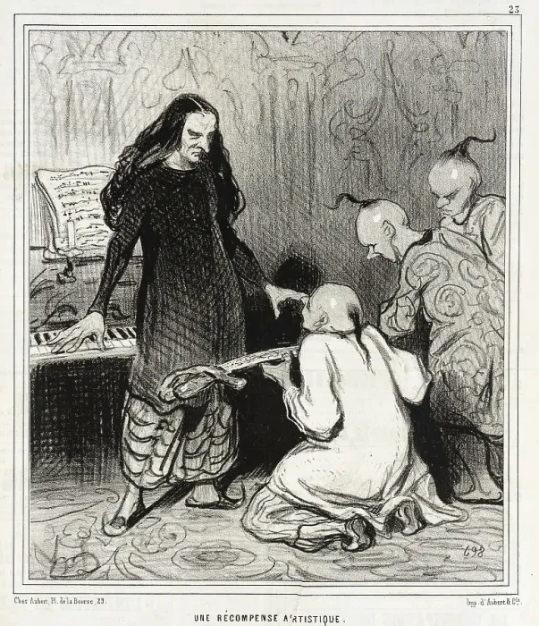 Framed Print : Une Récompense Artistique, 1844. Creator: Honore Daumier Framed Print : Une Récompense Artistique, 1844. Creator: Honore Daumier