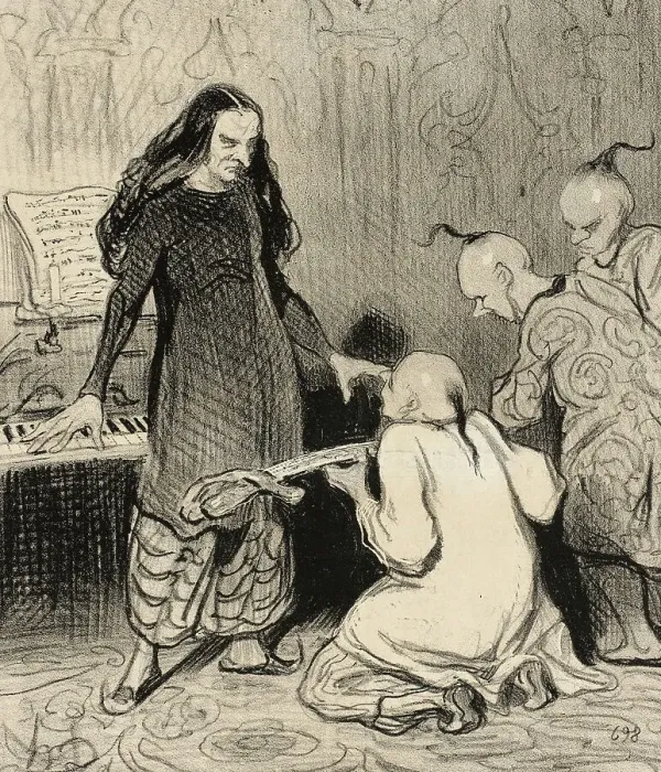 Framed Print : Une Récompense Artistique, 1844. Creator: Honore Daumier Framed Print : Une Récompense Artistique, 1844. Creator: Honore Daumier