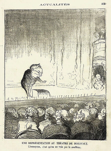 Une Représentation au théâtre de Bordeaux, 1871. Creator: Honore Daumier