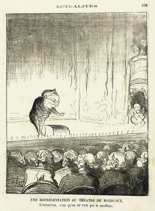 Framed Print : Une Représentation au théâtre de Bordeaux, 1871. Creator: Honore Daumier Framed Print : Une Représentation au théâtre de Bordeaux, 1871. Creator: Honore Daumier