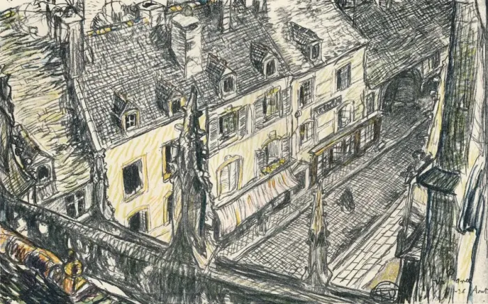 Framed Print : Une Rue De Valogne, c1911. Artist: Georges Dupuis Framed Print : Une Rue De Valogne, c1911. Artist: Georges Dupuis