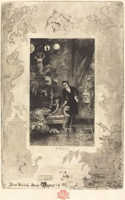 Framed Print : Une Varietedans l Amour (A Change of Heart), 1879 / 1880 Framed Print : Une Varietedans l Amour (A Change of Heart), 1879 / 1880