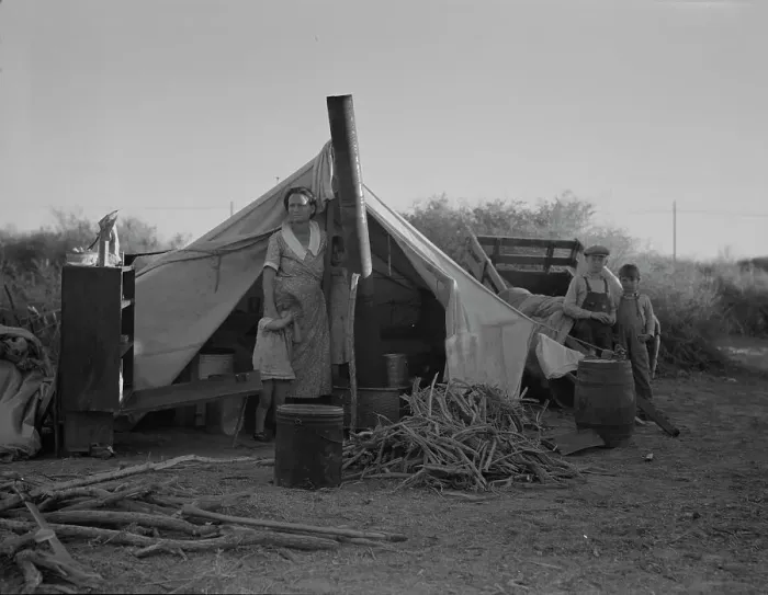 Framed Print : Unemployed family from the Rio Grande Valley, Texas... near Holtville, California, 1937. Creator: Dorothea Lange Framed Print : Unemployed family from the Rio Grande Valley, Texas... near Holtville, California, 1937. Creator: Dorothea Lange
